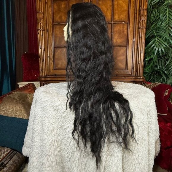 Beshe 33" Luxury Lace Ear to Ear Wig No Tape/No Glue 2" Deep Lace Color 1B - Picture 7 of 16